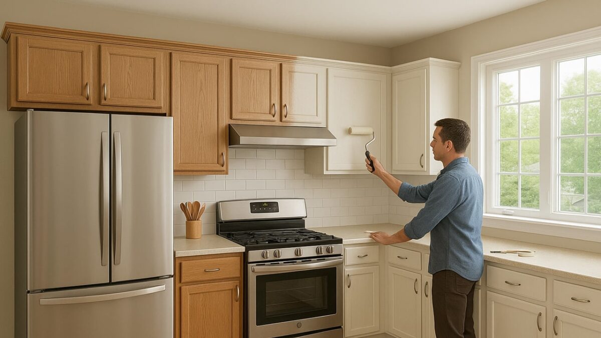 نوسازی آشپزخانه با کمترین هزینه: آموزش بازسازی کابینت با برچسب و رنگ