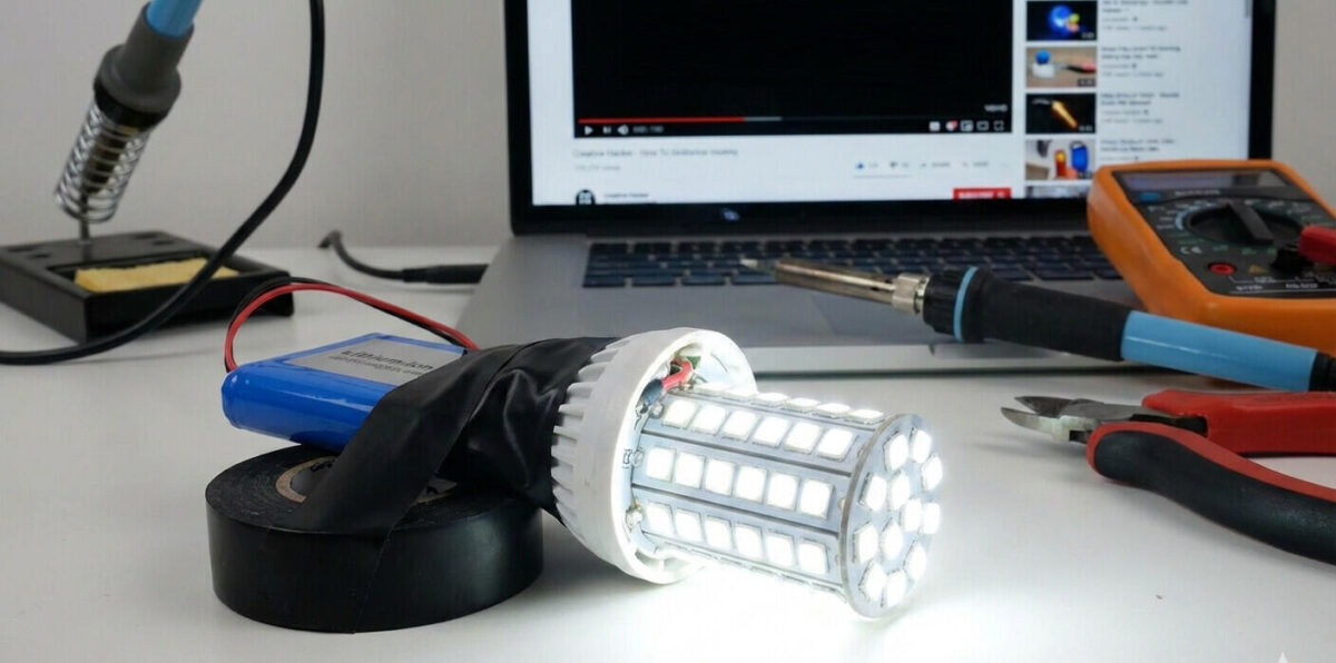 تبدیل لامپ LED قدیمی به چراغقوه شارژی فوققدرتمند